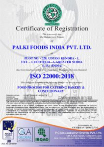 PALKI FOODS INDIA PVT LTD - FSMS SS ISO 22000-2018